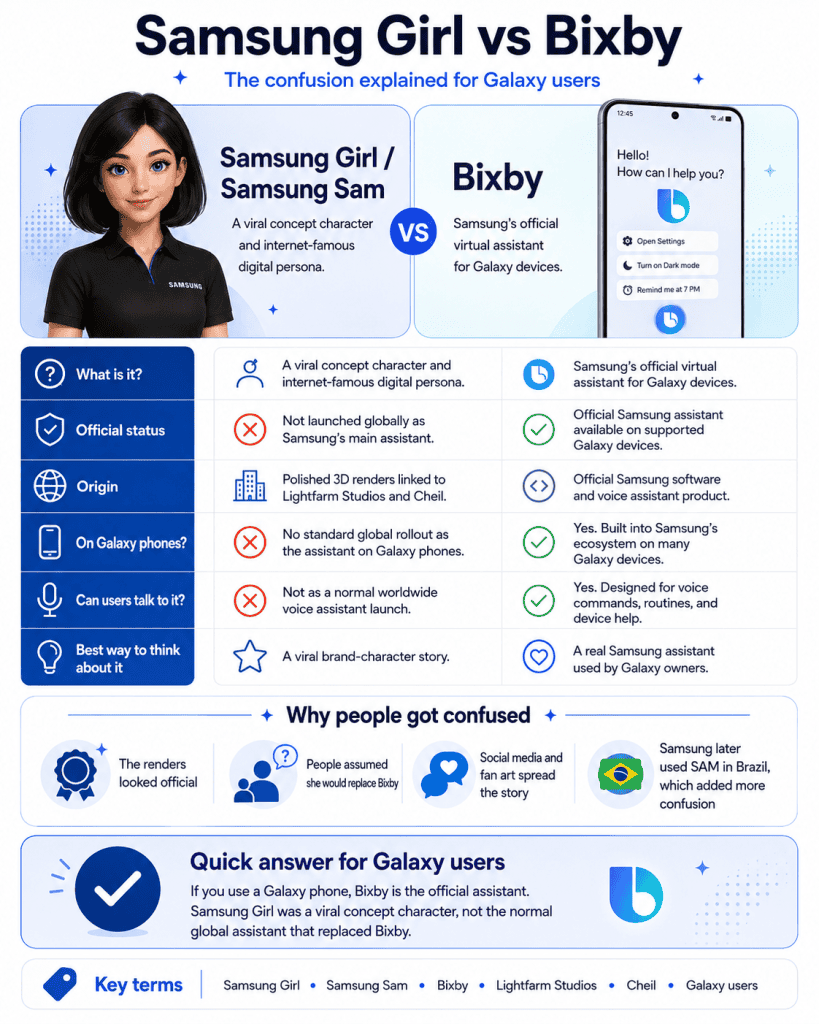 Samsung Girl and Bixby confusion explained for Galaxy users