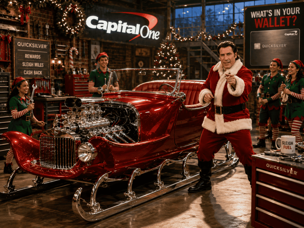 john travolta comerical sleigh 2025
